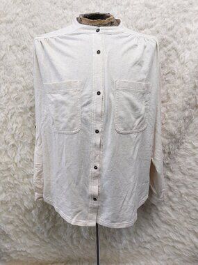 Aerie Shirt Women Oversized Roll With It Shirt Cotton Cream White Size M